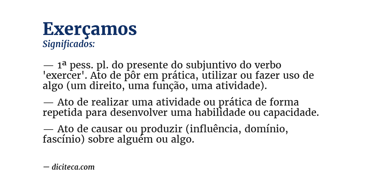 Significado de exerçamos
