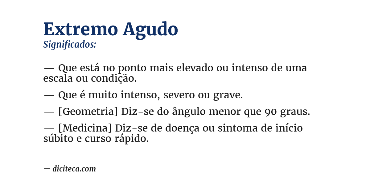 Significado de extremo agudo