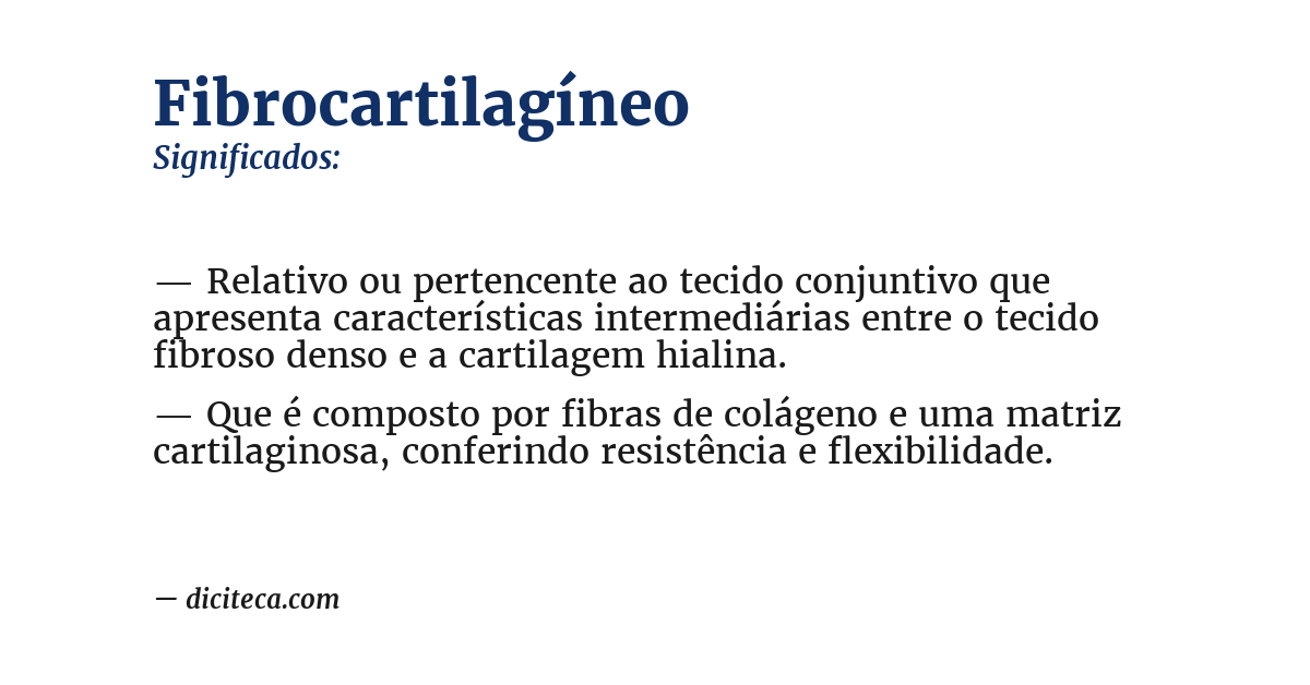 Significado de fibrocartilagíneo