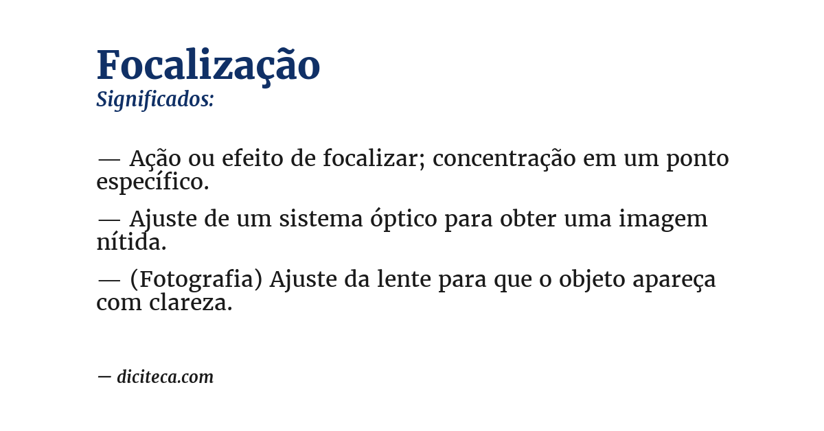 Significado de focalização