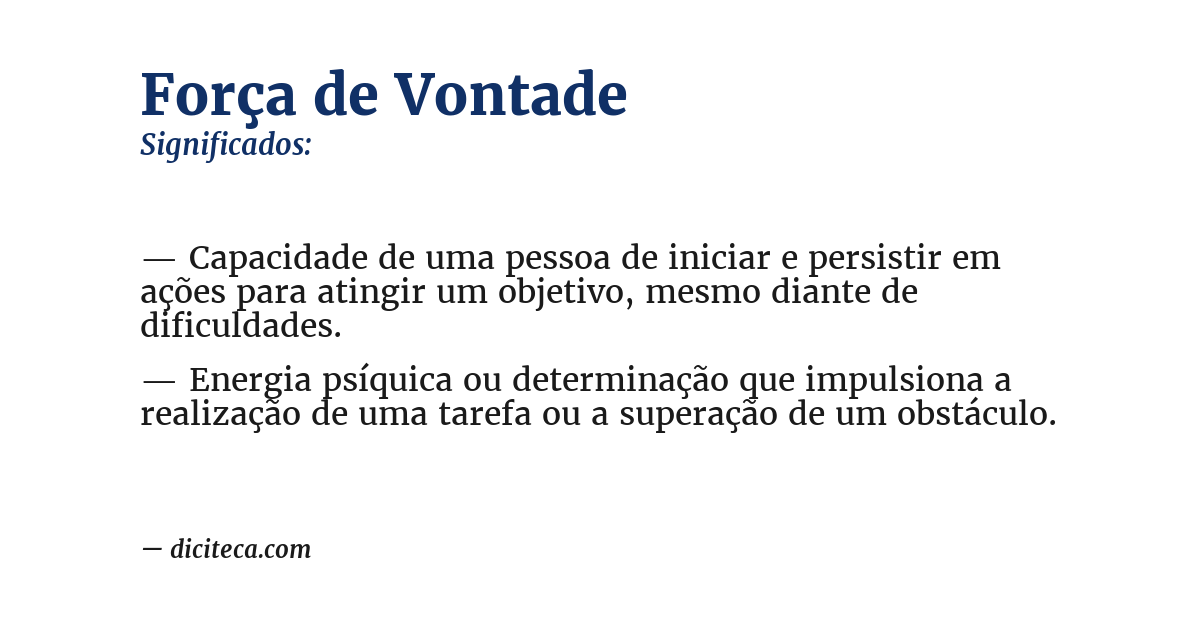 Significado de força de vontade