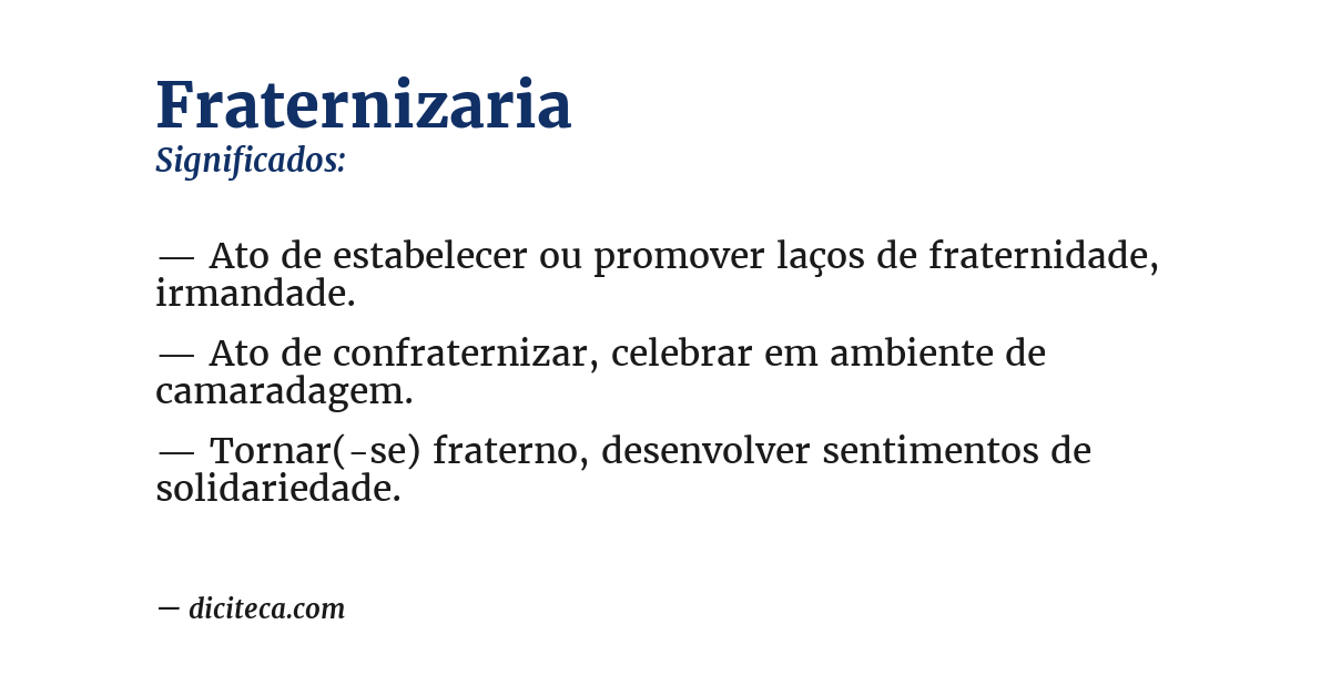 Significado de fraternizaria
