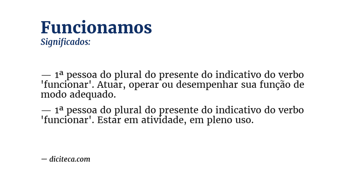 Significado de funcionamos