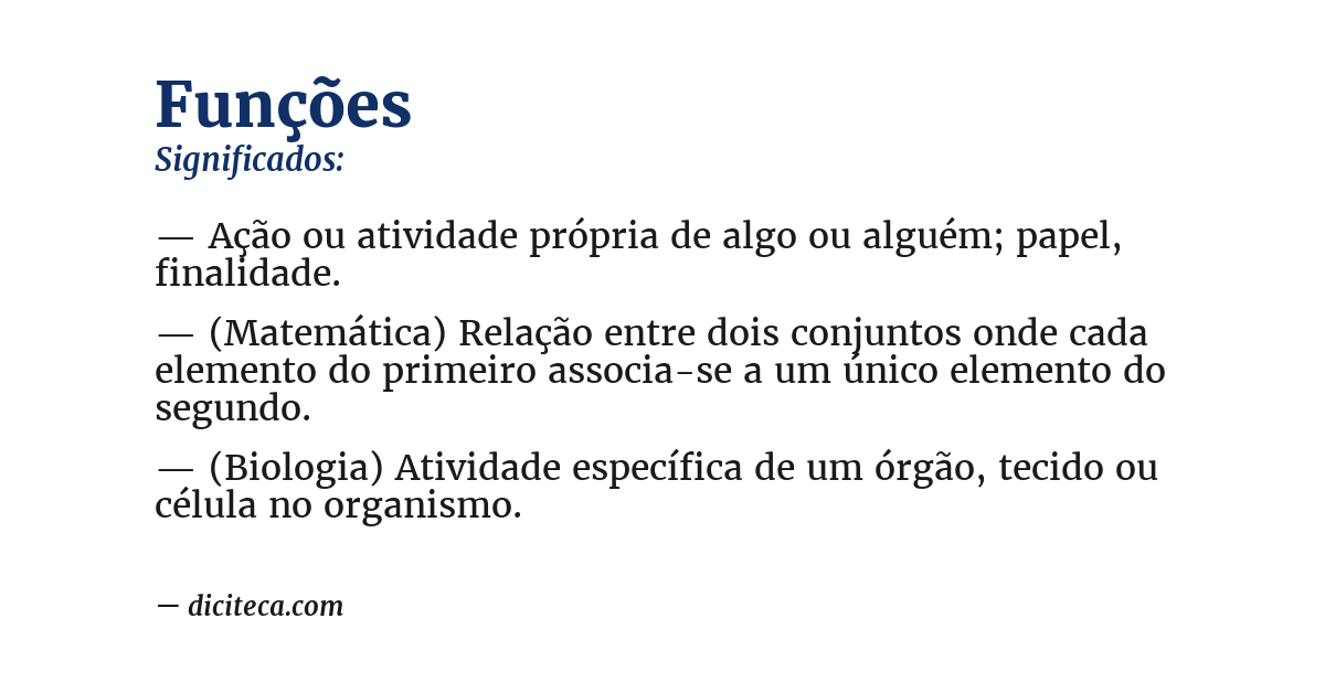 Significado de funções