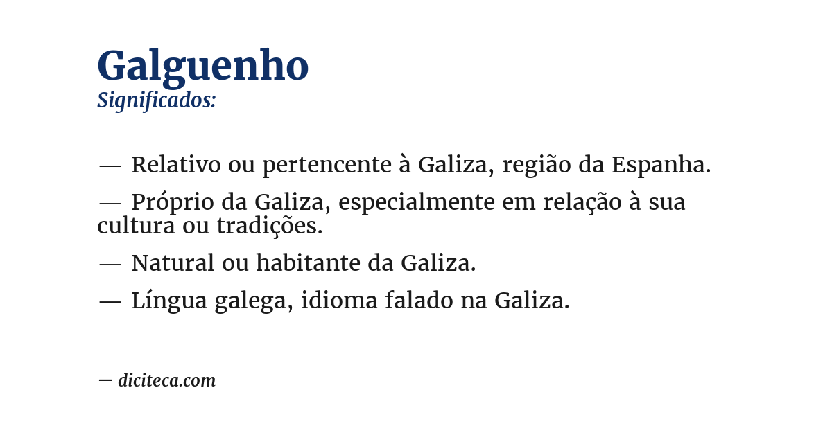 Significado de galguenho
