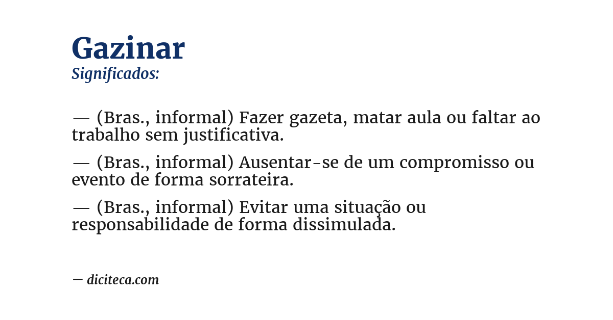 Significado de gazinar