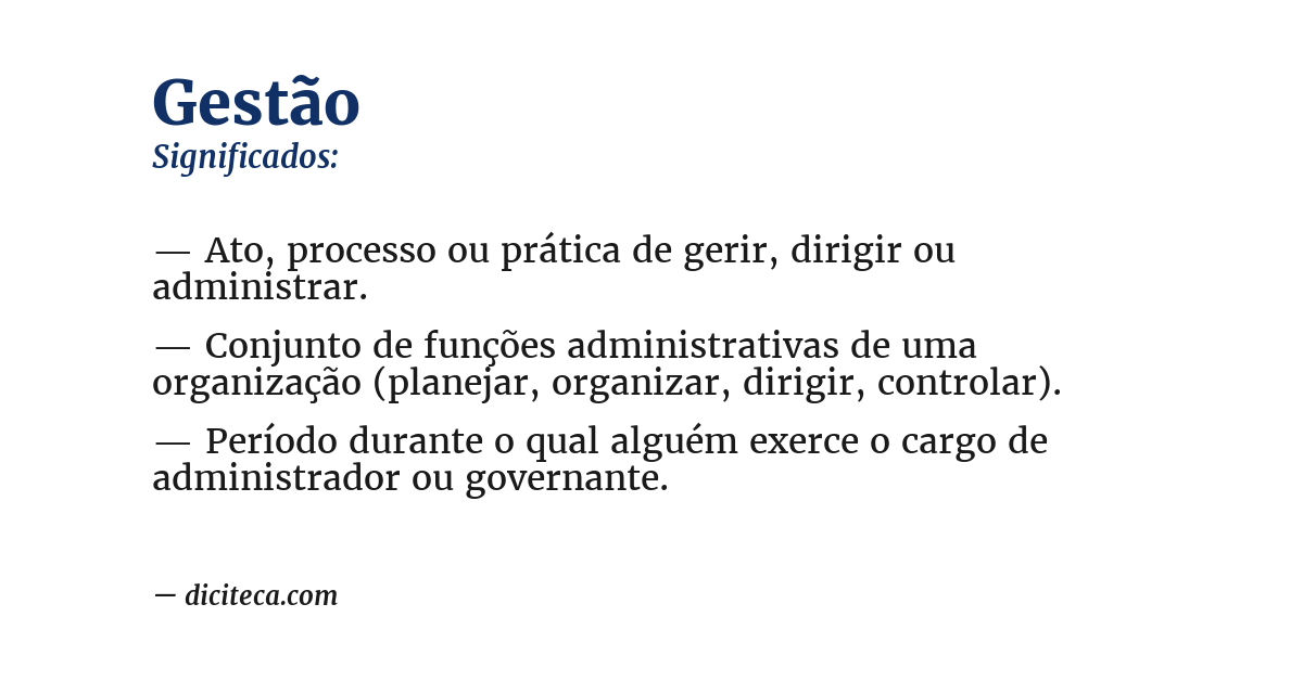 Significado de gestão