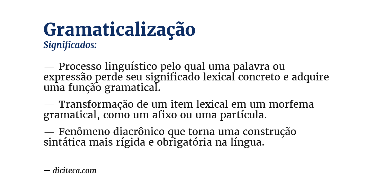 Significado de gramaticalização