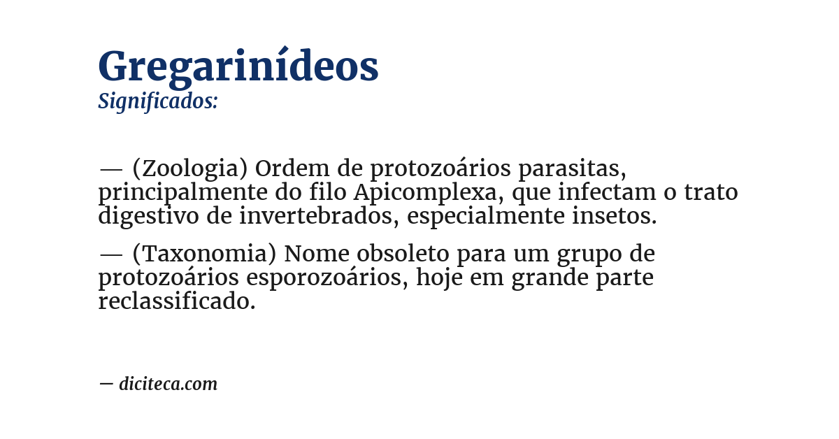 Significado de gregarinídeos