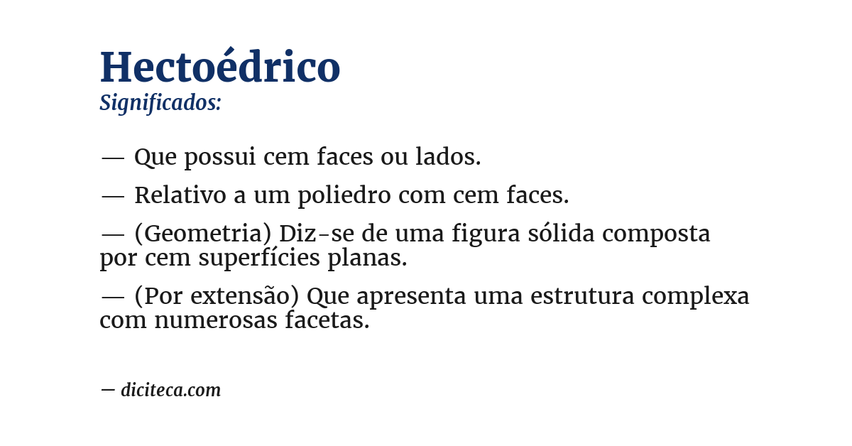 Significado de hectoédrico