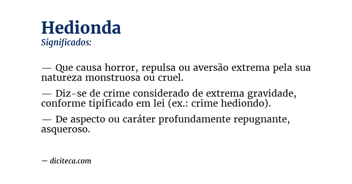 Significado de hedionda