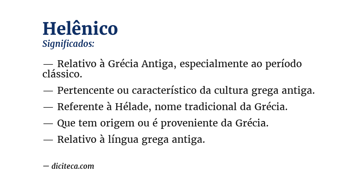 Significado de helênico