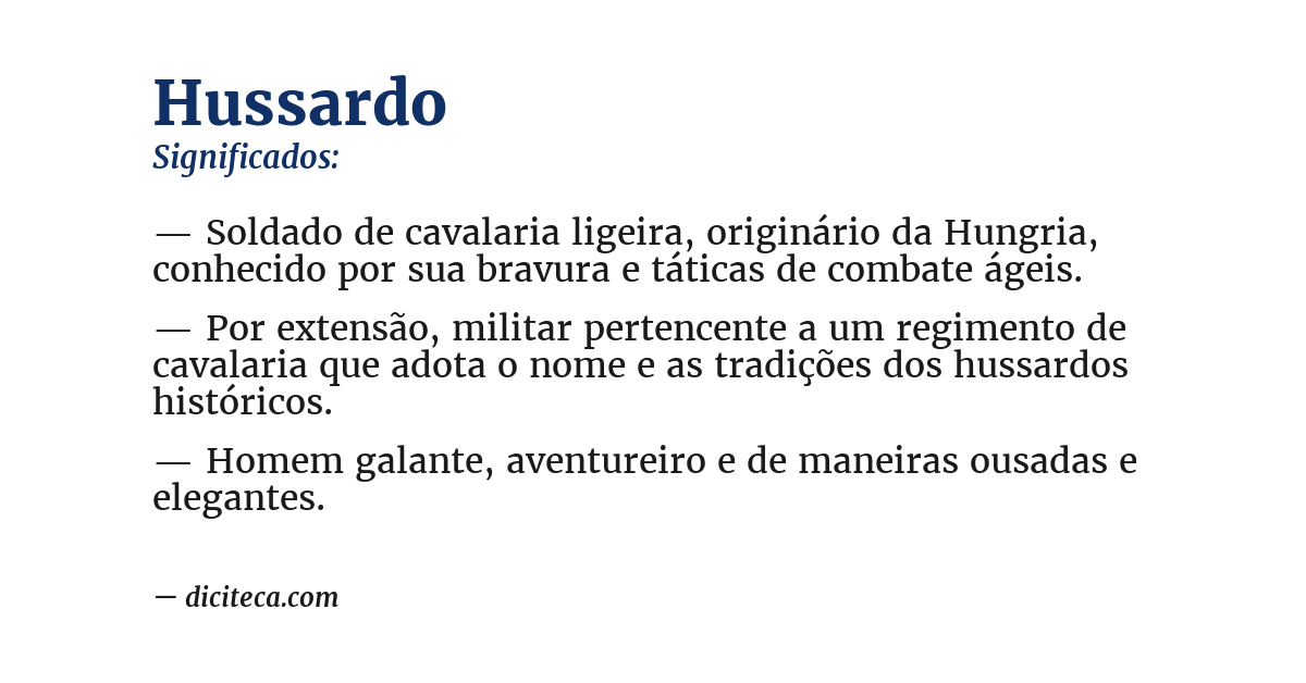 Significado de hussardo