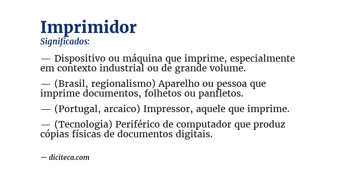 Significado de imprimidor