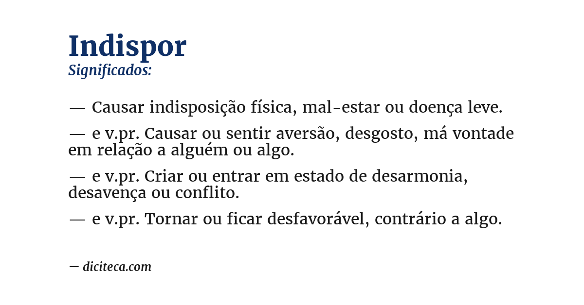 Significado de indispor