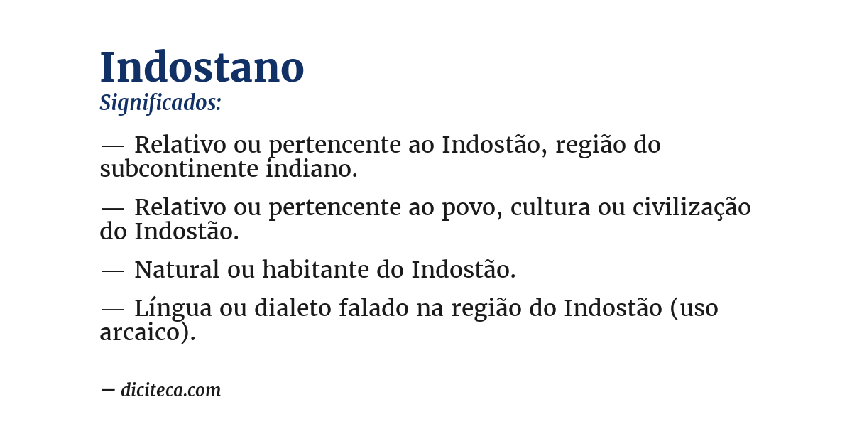 Significado de indostano