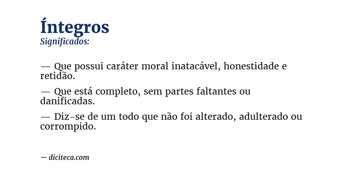 Significado de íntegros