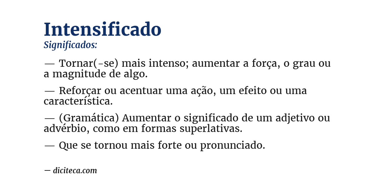 Significado de intensificado