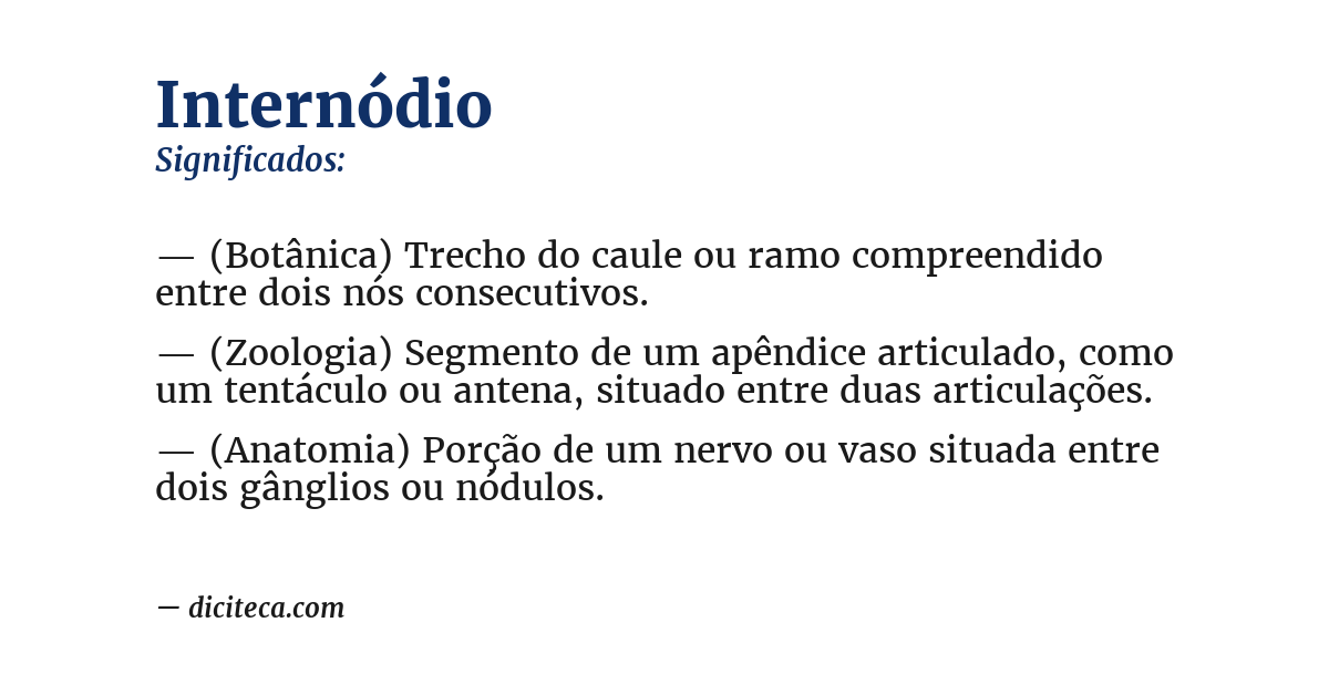 Significado de internódio