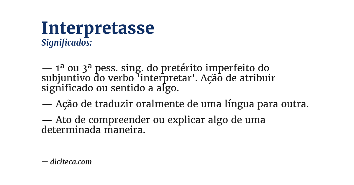 Significado de interpretasse