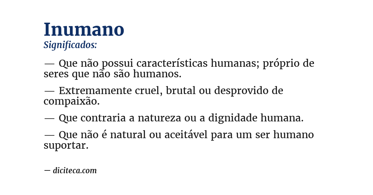 Significado de inumano