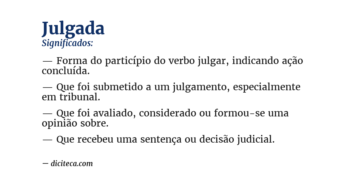 Significado de julgada