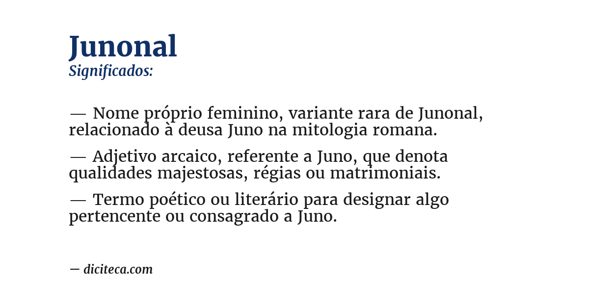 Significado de junonal