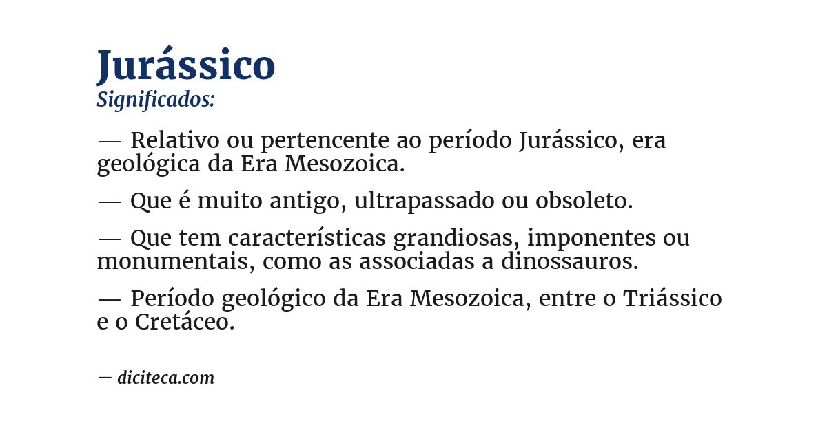 Significado de jurássico