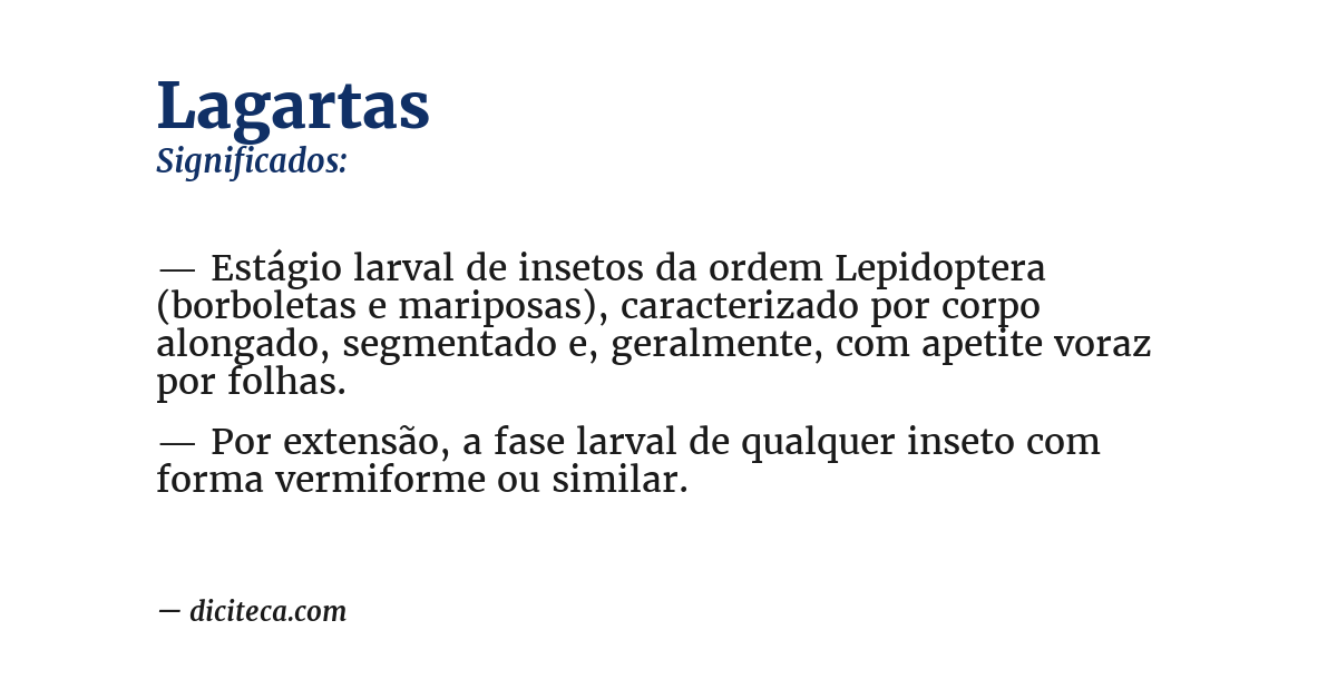 Significado de lagartas