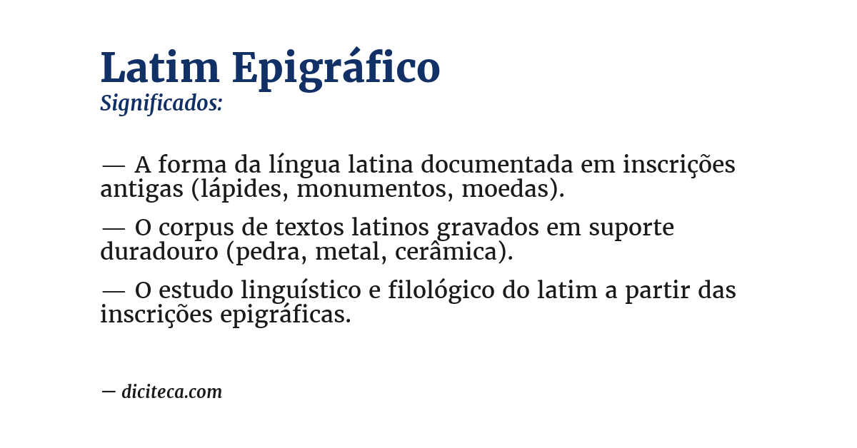 Significado de latim epigráfico