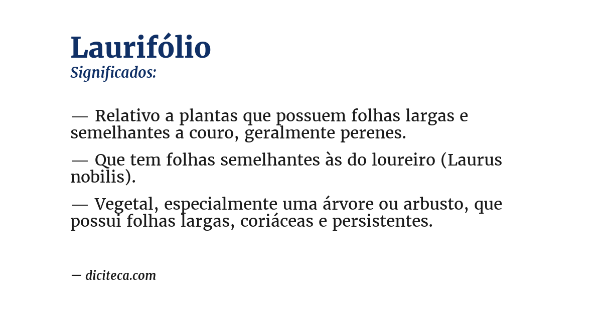 Significado de laurifólio