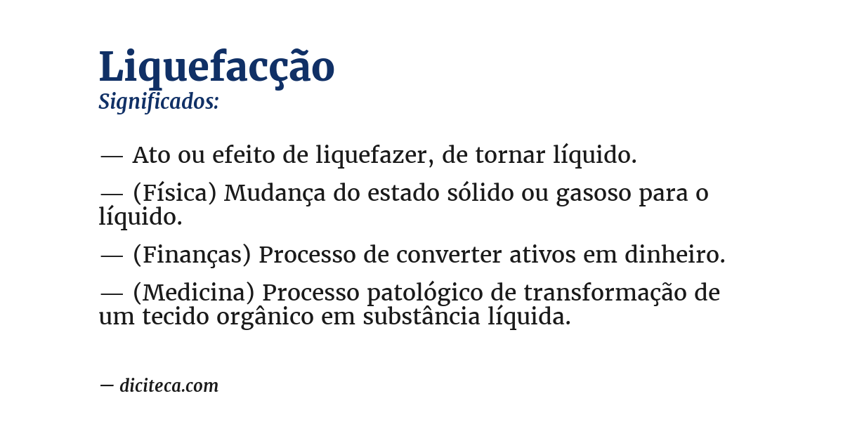Significado de liquefacção