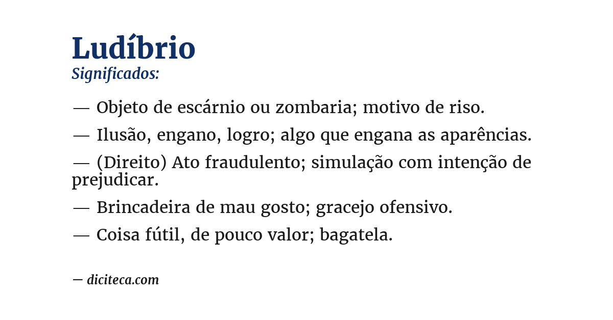 Significado de ludíbrio