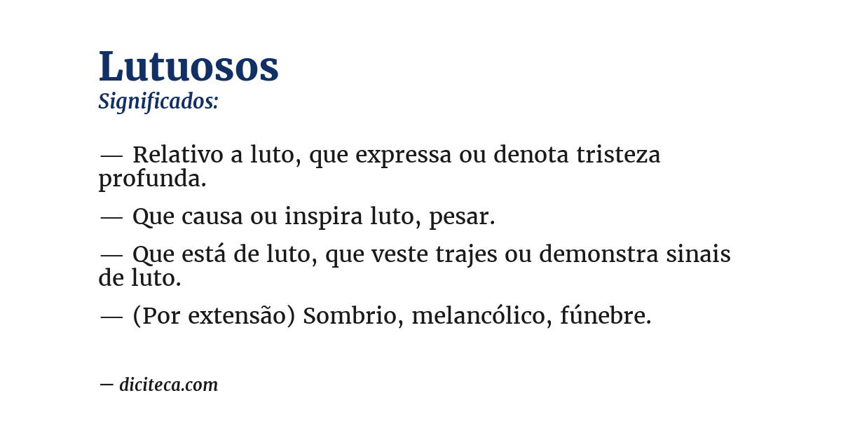 Significado de lutuosos