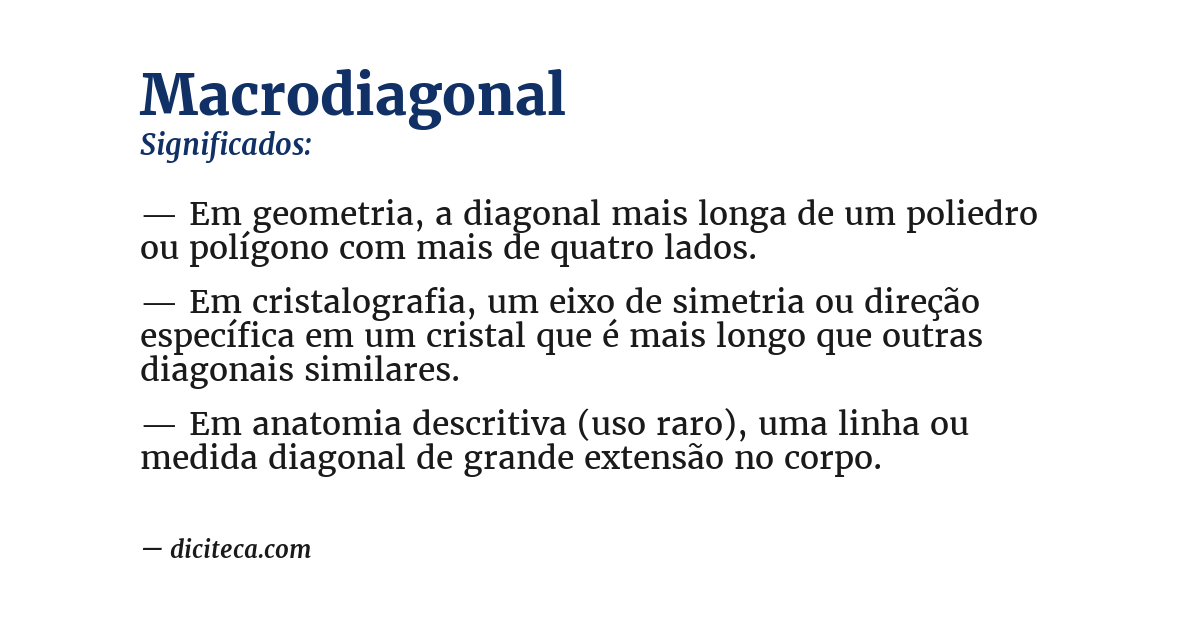 Significado de macrodiagonal