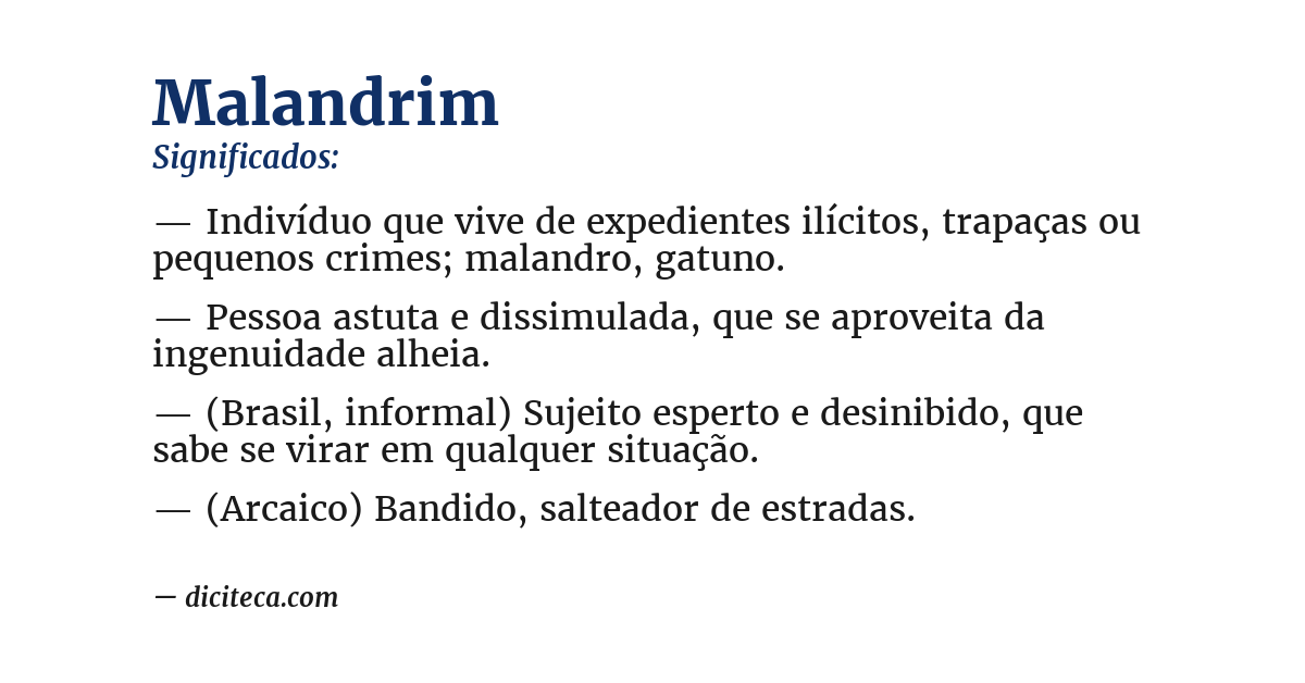 Significado de malandrim