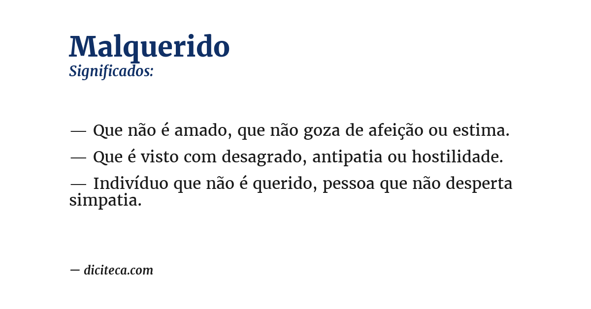 Significado de malquerido