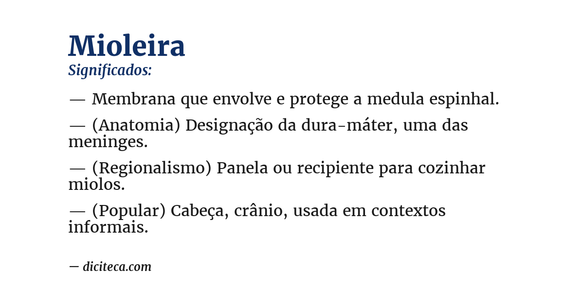 Significado de mioleira