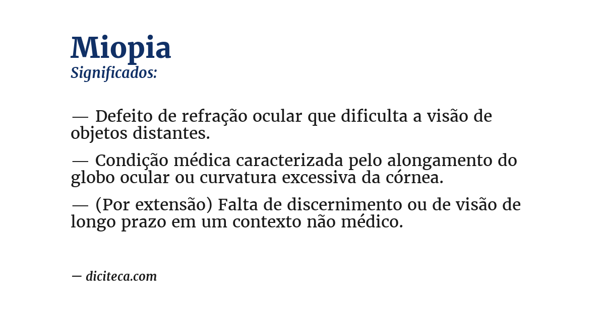Significado de miopia