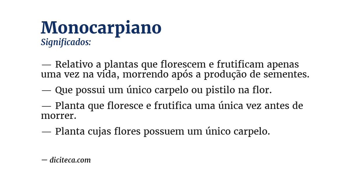 Significado de monocarpiano