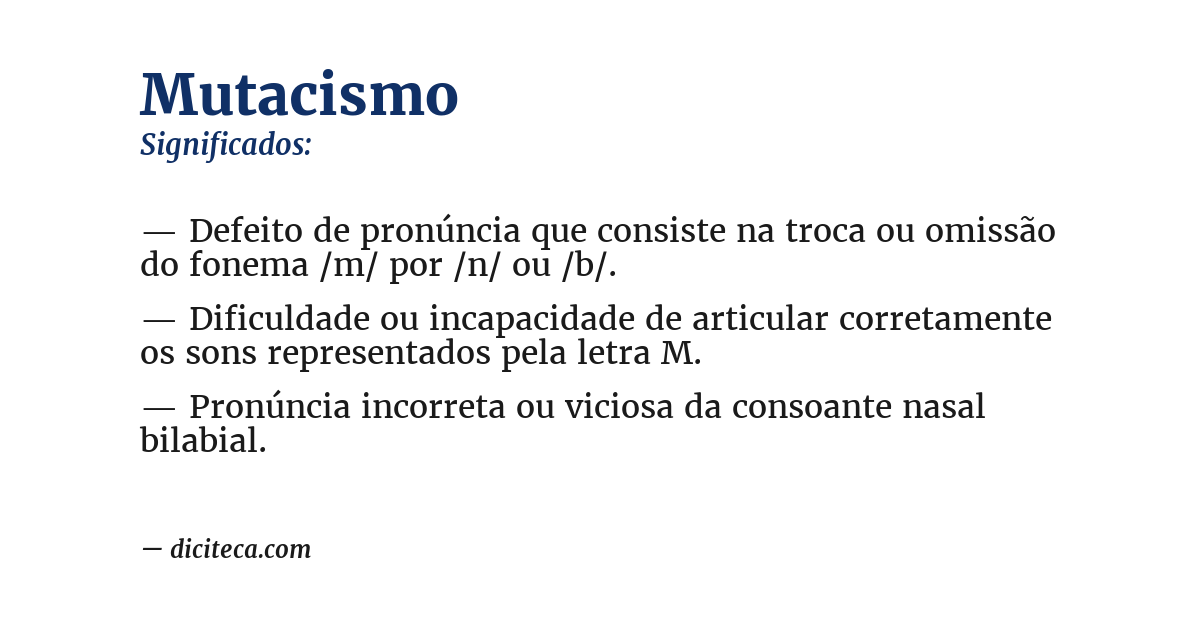Significado de mutacismo