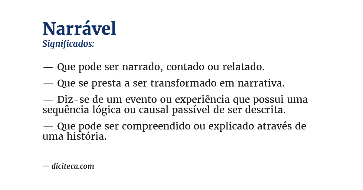 Significado de narrável