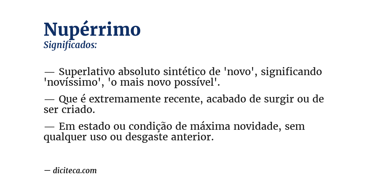 Significado de nupérrimo