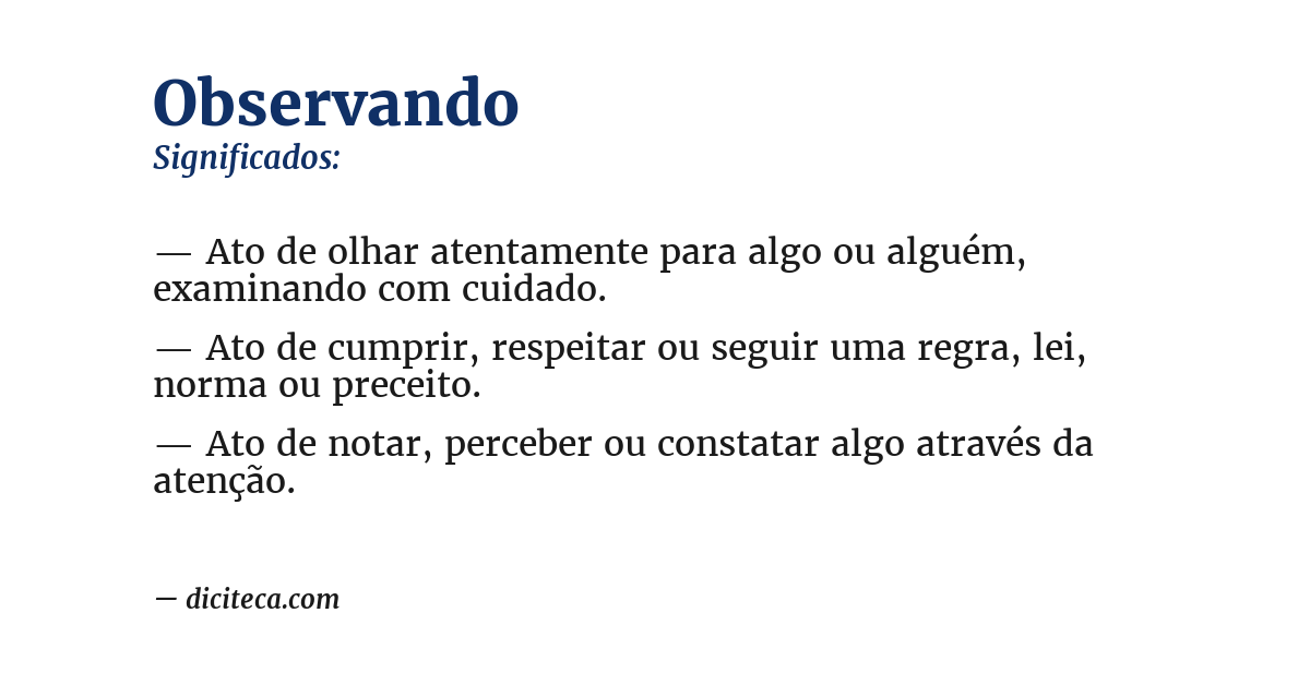 Significado de observando