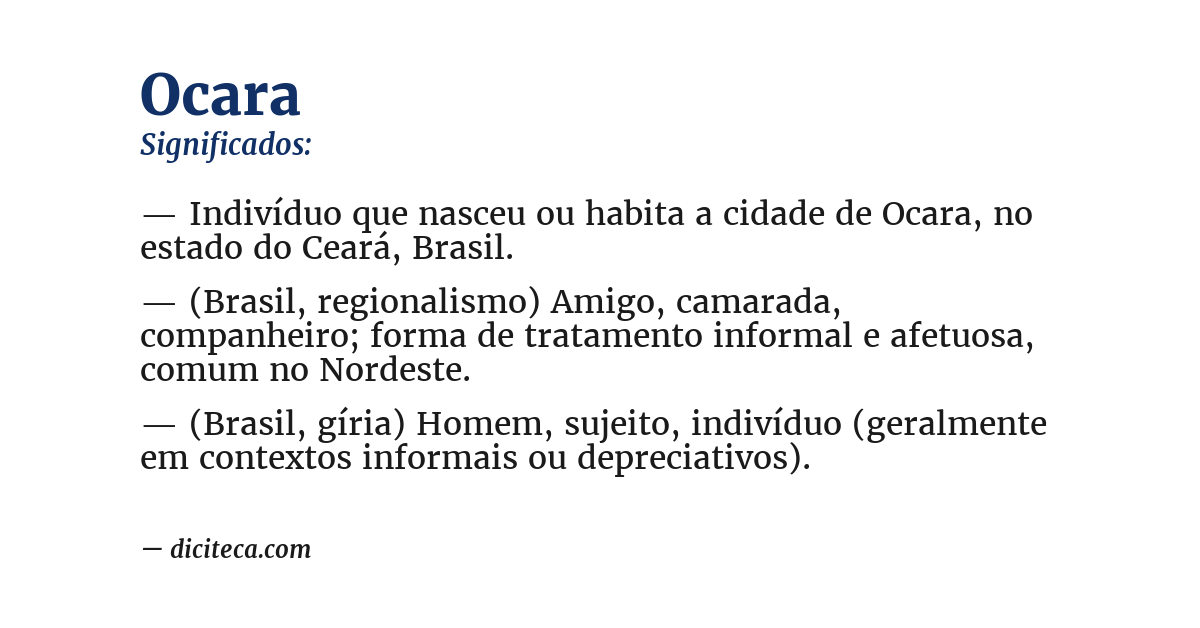 Significado de ocara