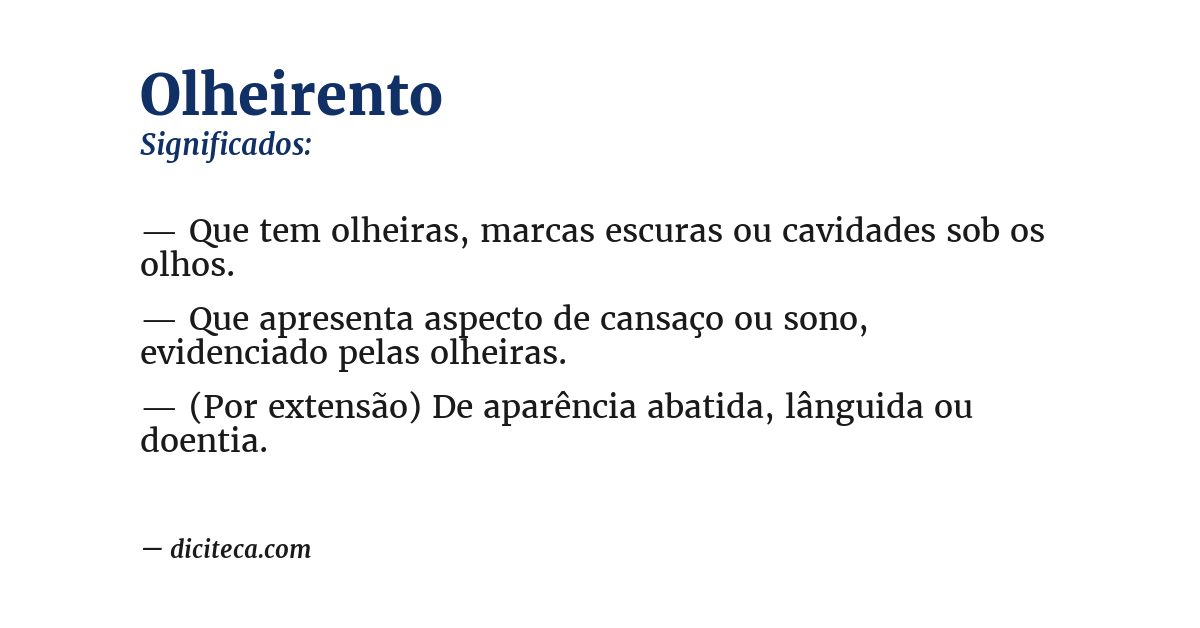 Significado de olheirento