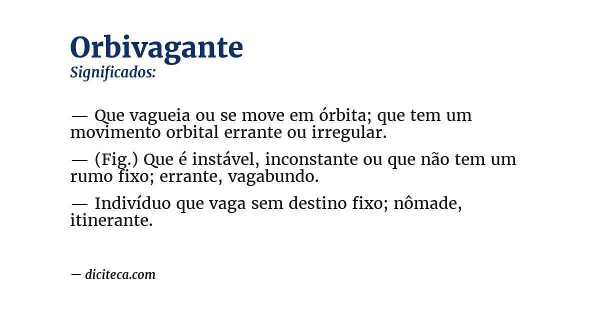 Significado de orbivagante