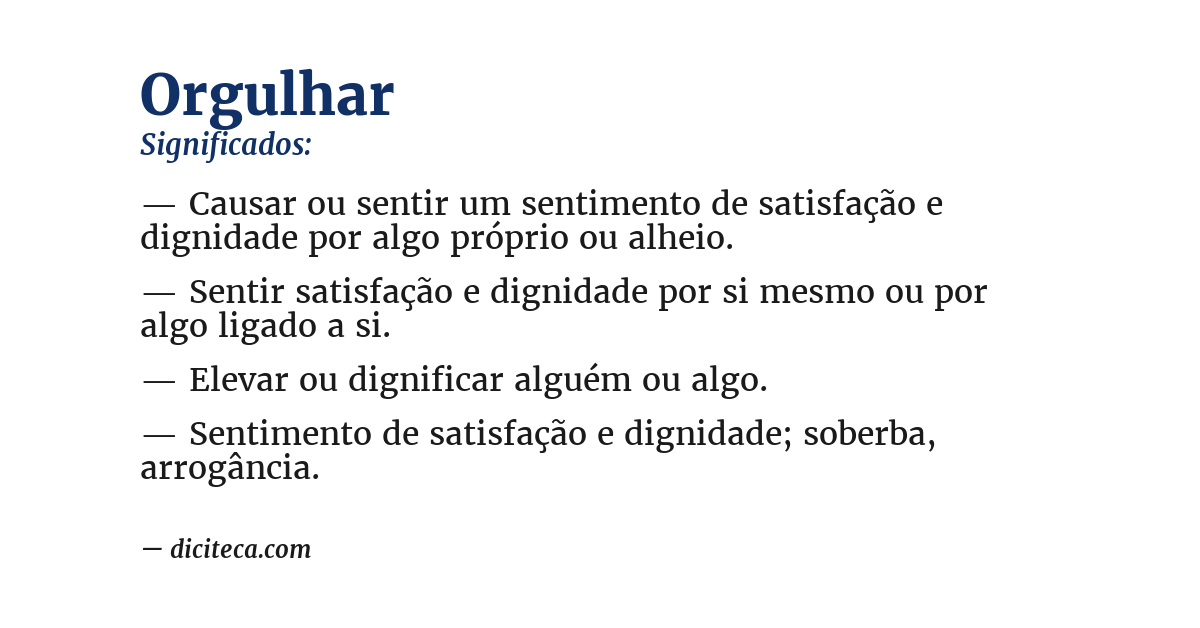 Significado de orgulhar
