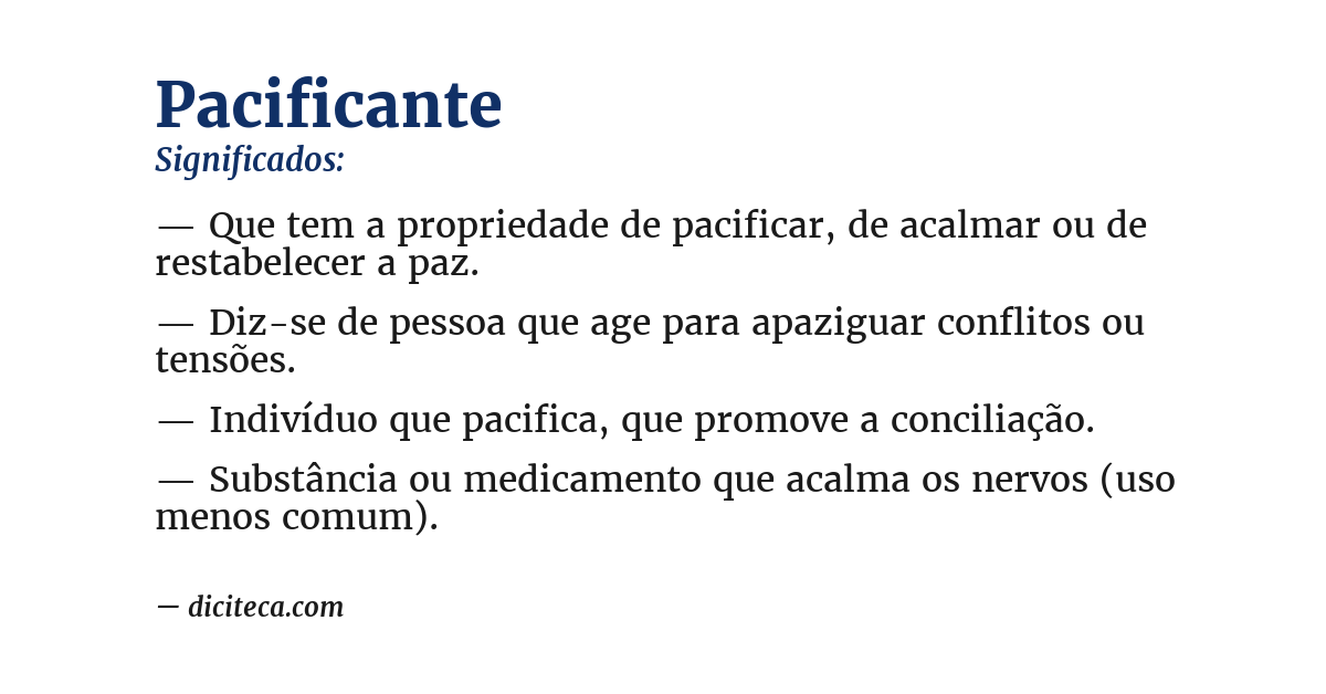 Significado de pacificante