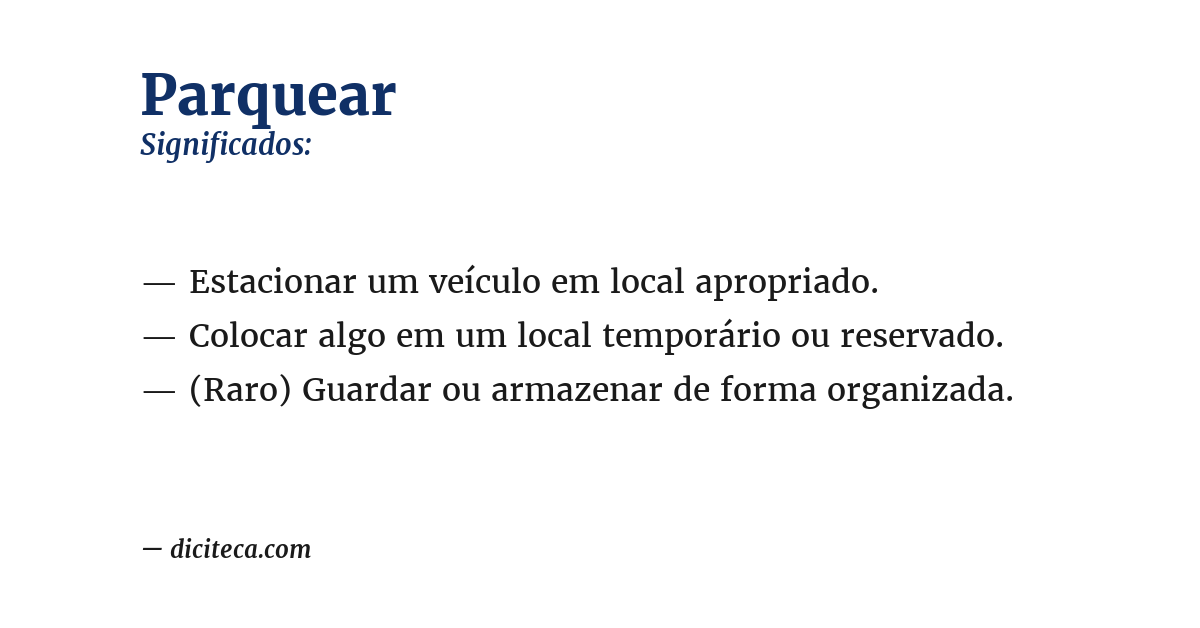 Significado de parquear